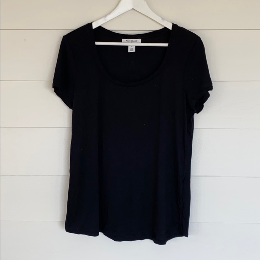 WHBM Scoop Neck Black Tee